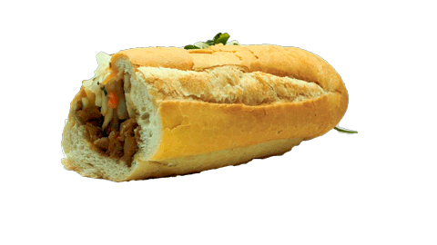 Gif of a rotating bahn mi sandwich